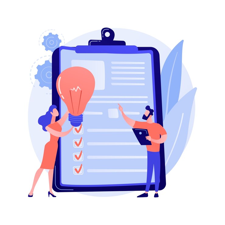 Imagen de una lista de tareas del design thinking con personas pensando de forma creativa